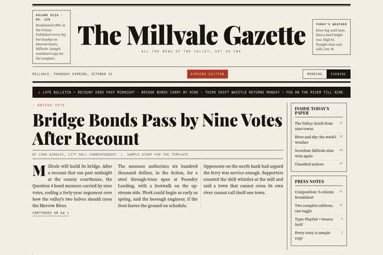 the millvale gazette newspaper website preview