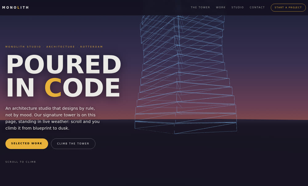 MONOLITH website preview