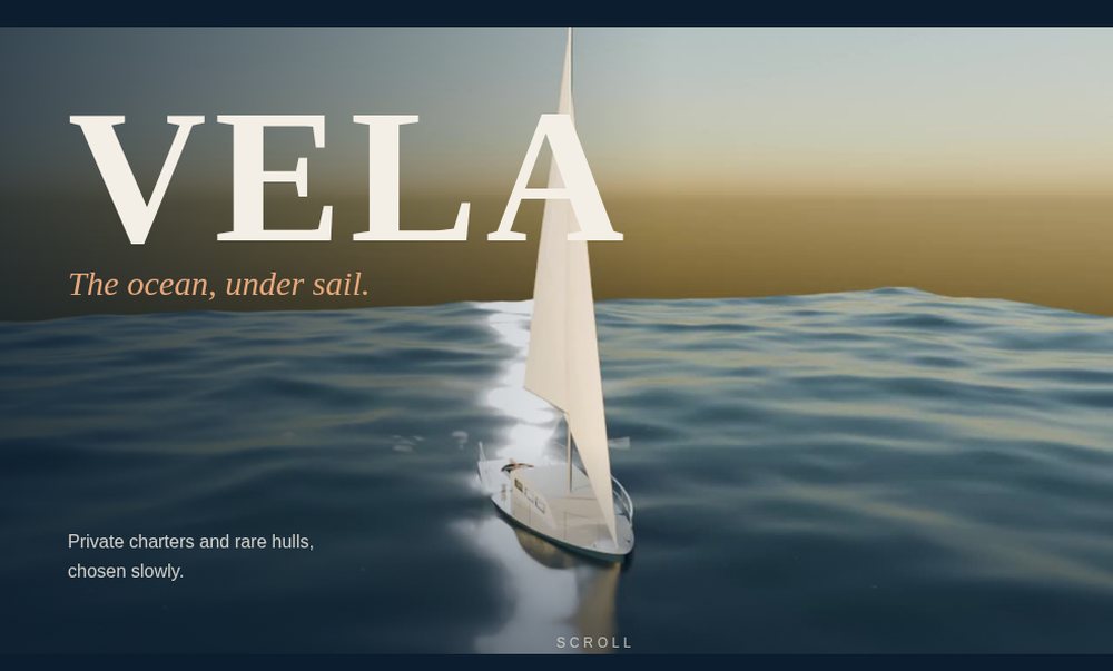 VELA SAIL (WIP) website preview