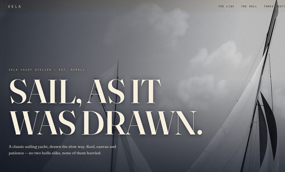 vela yacht atelier website preview